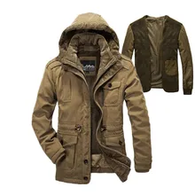 Новинка, зимняя куртка из двух частей для мужчин размера плюс, супер теплая утепленная шерстяная подкладка, парка для мужчин, брендовая одежда AFS JEEP, парка для мужчин