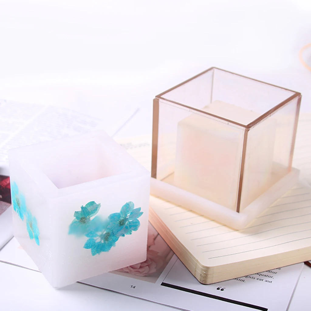 

Hollow Cube Candle Making Mould DIY Handmade Aromatherapy Candle Scented Candle Mold Dried Flower Mold Tealight Holder Container