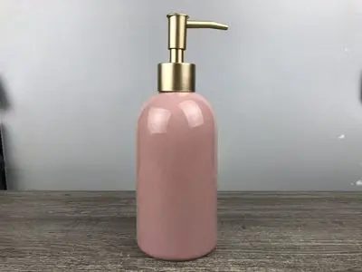 Керамический дозатор для мыла, аксессуары для лосьона, дозатор для жидкого мыла, спрей, дезинфицирующее средство для ванной, Пенящийся, дорожный дозатор для шампуня LY355 - Цвет: Розовый