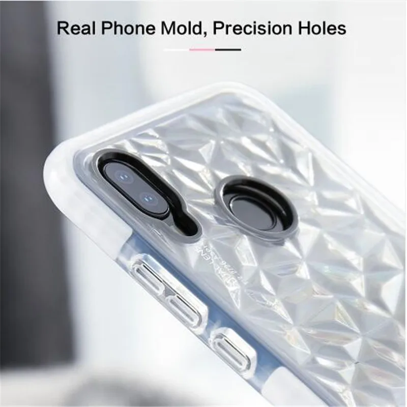 P20 lite Pro 3D Diamond Luxury Crystal Soft Silicone Phone Case For Huawei Glitter Rhombic Cover |