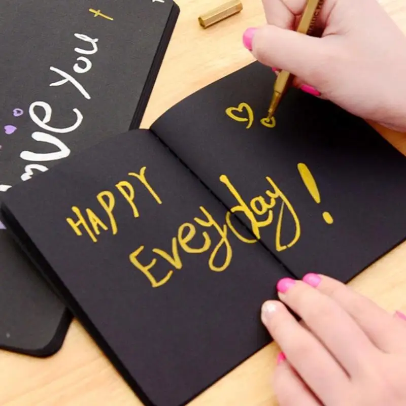 

Black Rectangle Creative Doodle Sketch Diary For Drawing Book Planner Accessories 4 Patterns Office School Supplies Gift