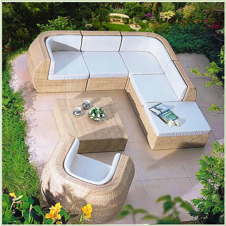 Садовая мебель нового дизайна 2016, мебель для патио, гостиная, ротанговый диван, чайный столик, плетеная мягкая мебель из ротанга и полиэтиле...