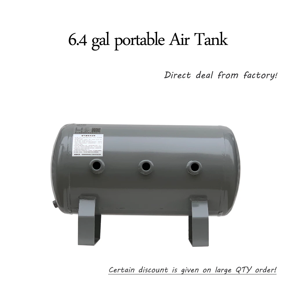 

6.4 gal Grey Vacuum Carbon Steel Air Gas Storage Tank Cylinder for Air Compressor model A