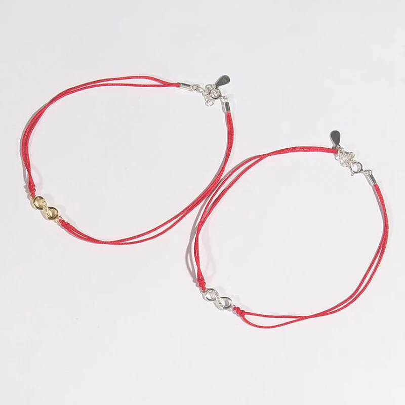 

Ruifan Couple Bracelet 925 Sterling Silver for Women Men's Lucky Charm Red Thread Bracelet Handmade Bangle Amulet Jewelry YBR020