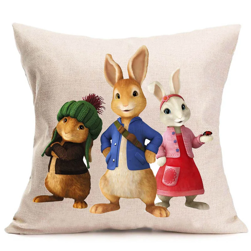

Peter rabbit cushion cover european style pillow case 45*45 thick pillow cover 3D print decorative pillows cotton kussenhoes