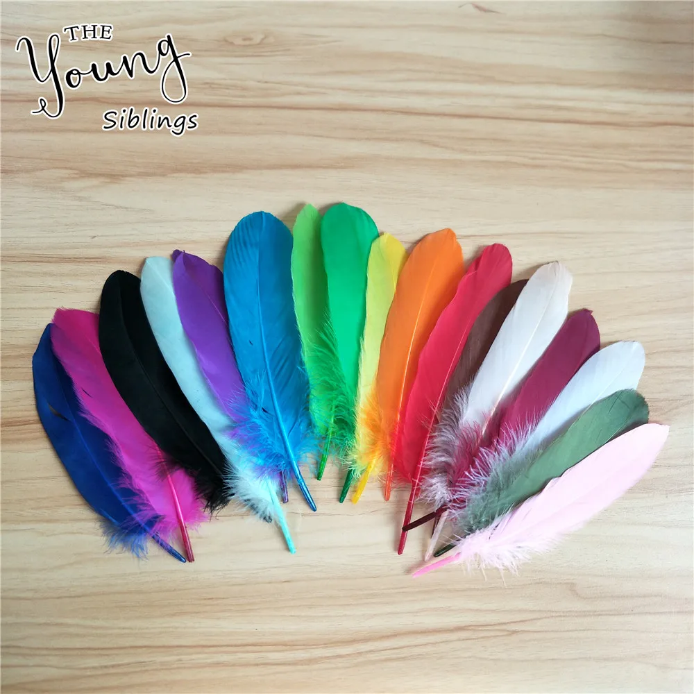 

Goose Feathers 15-20 cm 6-8 inch natural colored feathers for decorating Christmas crafts dress jewelry fringe Accessories