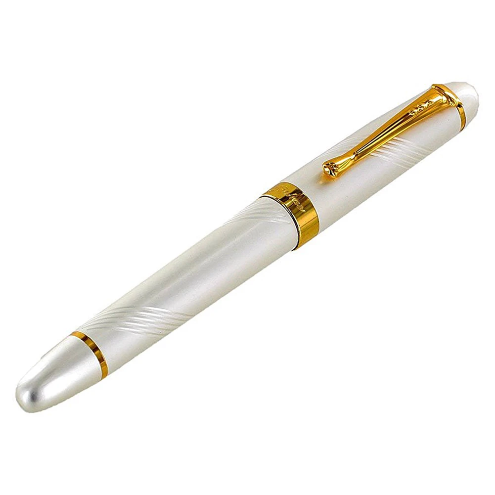 Jinhao Luxury M Nib 18KGP Fountain Pen (Curve Silver)in Fountain Pens