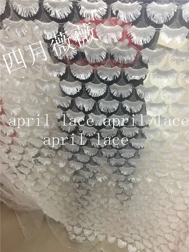 10 ярдов/серия A1394 offwhite Кот блесток сетки дизайн вышивка кружевной ткани для торжественное платье