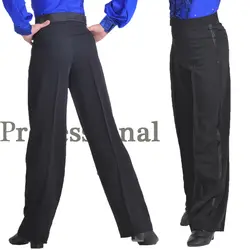 Профессиональный Черный латинский танец брюки Для мужчин Современная Сальса Танго бальная танцевальная одежда