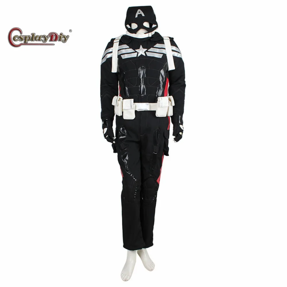 Cosplaydiy Captain America Black Version Adult Men Halloween Carnival