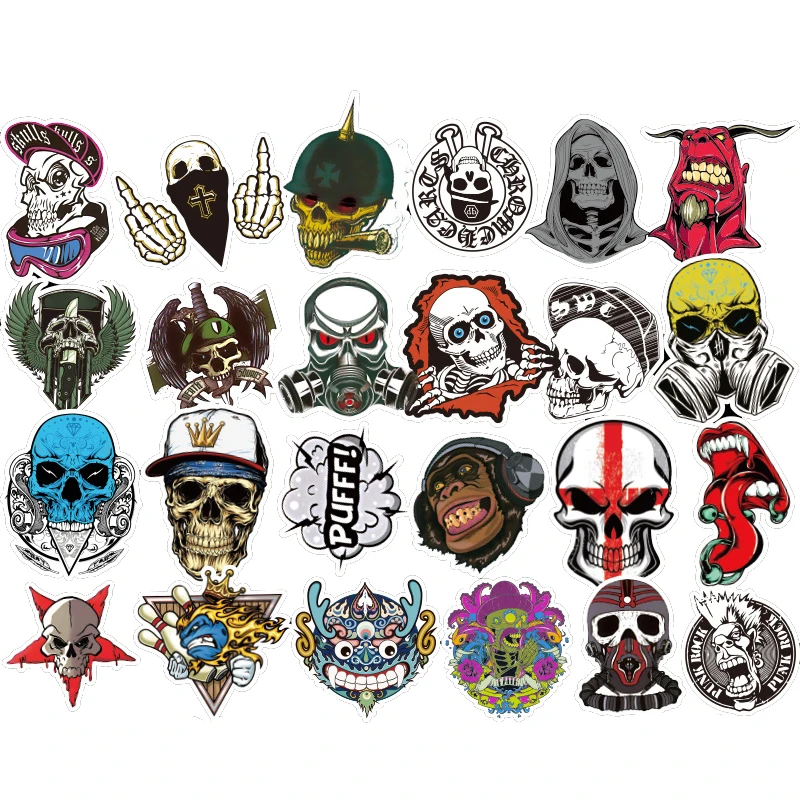 

SOZZY 52pcs / Bag Stickers Space Skull Tiger Patch Iron Sew On Applique Badge Motorcycle Cheap Biker Patches Clothes Sticker