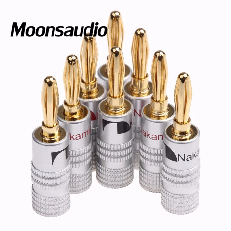 8pcs Nakamichi BANANA PLUGS 24K Gold 