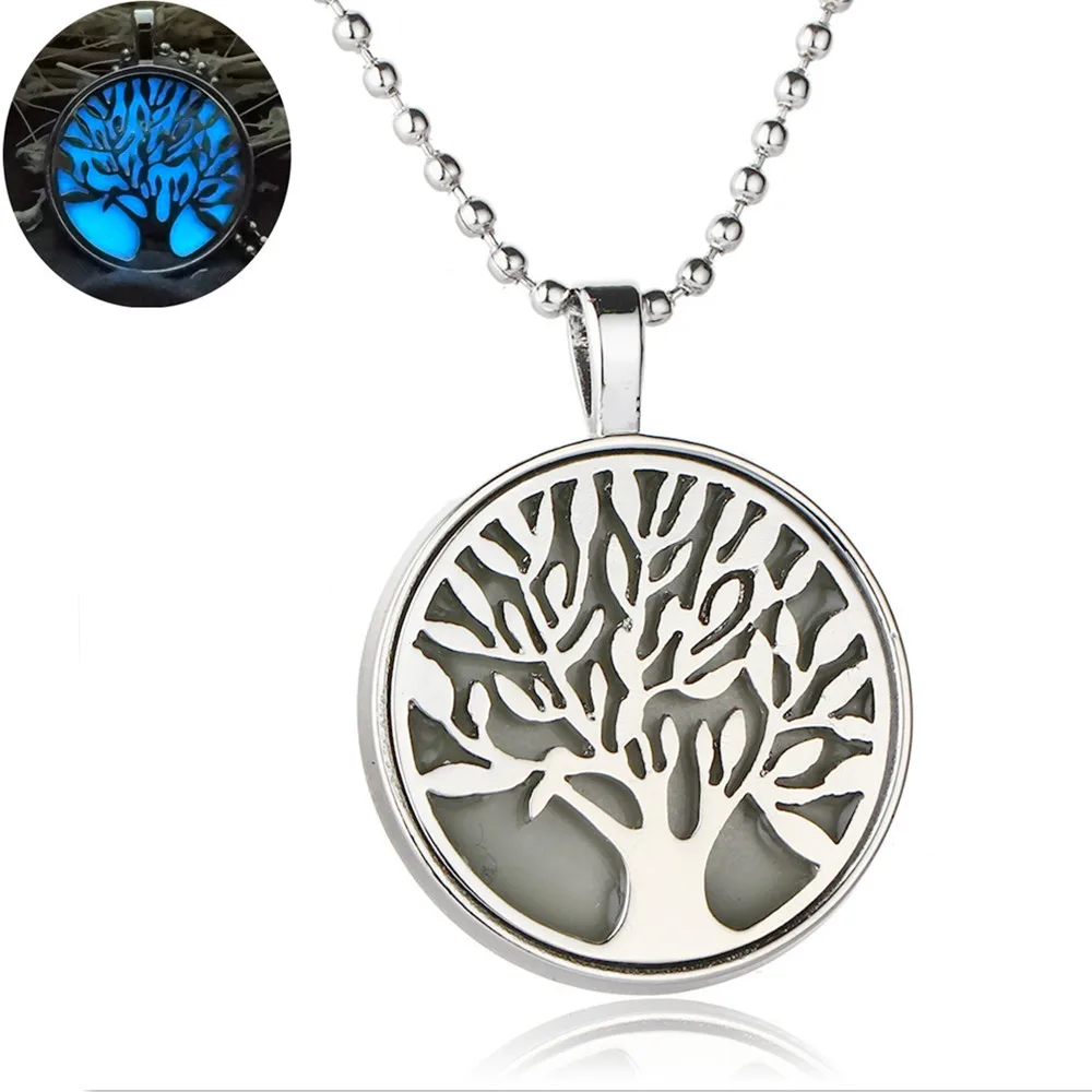 

Houbian New Life Tree Luminous Pendant Necklace Vintage Night Light Cool Party Halloween Christmas Gift Magic