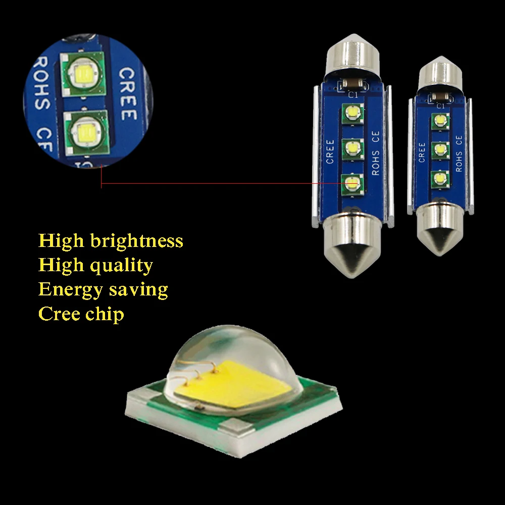 YSY 4 шт. автомобильный Festoon CANBUS 31 мм 36 39 41 светодиодный C5W C10W Canbus безотказный C ree smd