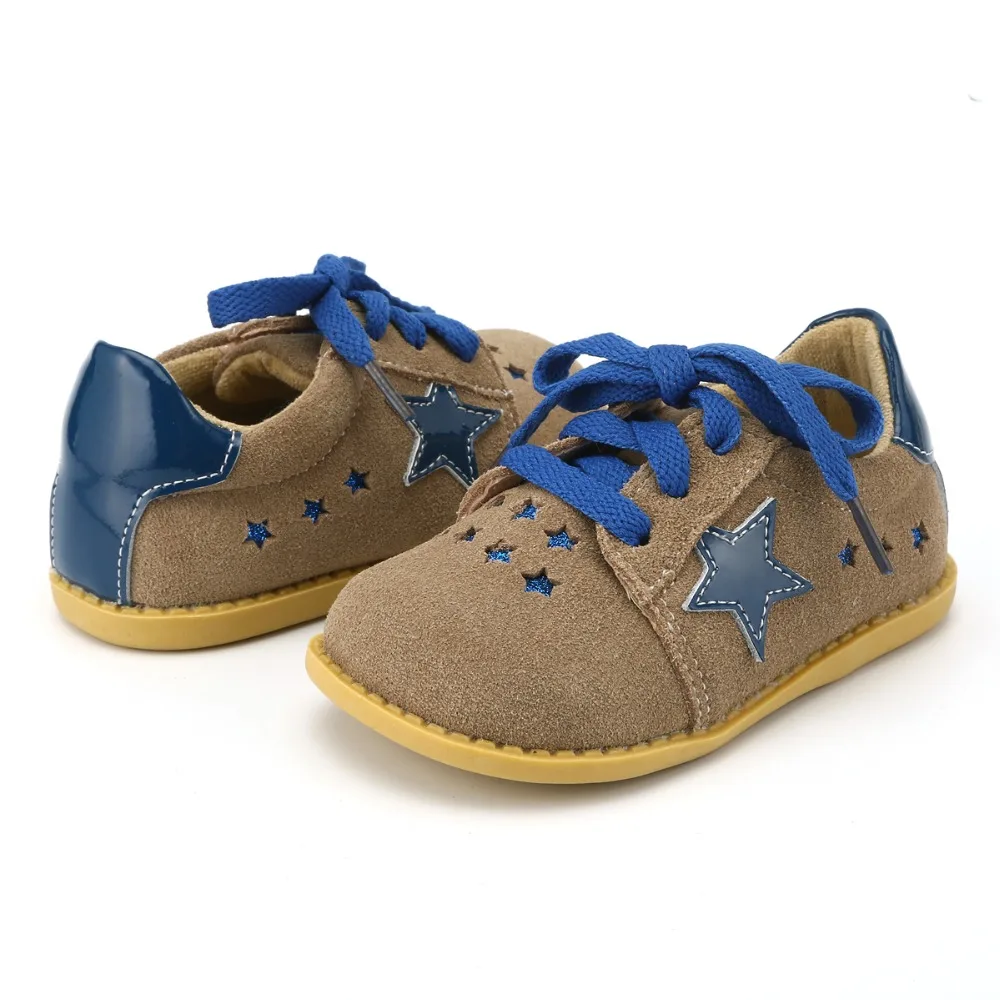 

TipsieToes New Fashion Children Lady Girls Stars Shoes Genuine Leather Toddler Baby Low-heel Kids Mary Jean SRivets Sneakers