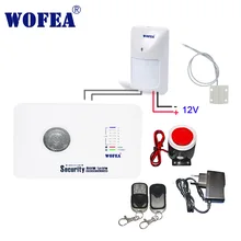 Wofea IOS и android приложение управление 7 беспроводной и 3 проводной зоны домашней безопасности gsm сигнализация w проводной датчик движения и дверной контакт