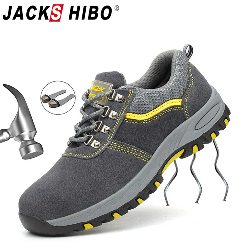JACKSHIBO/защитная обувь для мужчин; Рабочая обувь со стальным носком; уличные рабочие ботинки с защитой от разбивания; Мужская Строительная обувь; ботинки