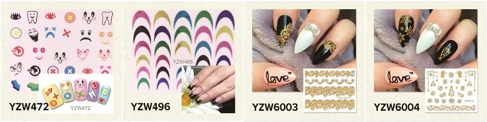 YZWLE 1 лист Горячие золотые стикеры 3D на ногти Nail Art DIY ногтей декоративные наклейки фольга обертывания Маникюр Инструменты для укладки(YZW-6023