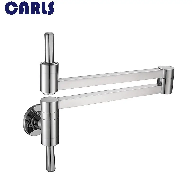 CARLS Into the wall Double Handle kitchen faucet Scalable Rotary Stretch Fold Vegetable basin faucet  Cold Sink Taps Mixer torne