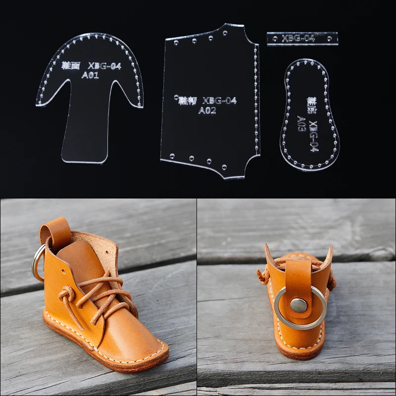 Прозрачный набор шаблонов мини обувь кулон шаблон Кожа ремесло акриловый шаблон для трафарета инструмент Кожевенные инструменты