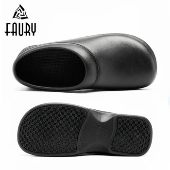 

Men's Chef Restaurant Top Hotel Work Shoes Summer Kitchen Cooking Footwear Non-slip Waterproof Oil-proof High Quality 2018 Shoes