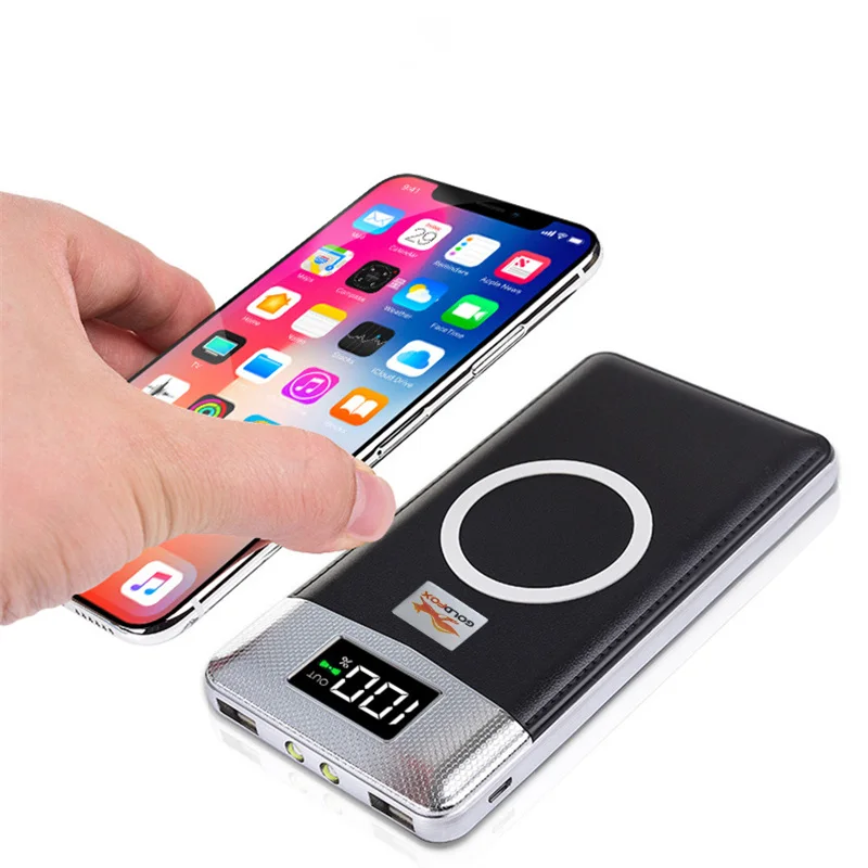 Portable Slim Qi Wireless Charger 10000mAh Dual USB Port Power Bank For iPhone Samsung Note 8 S8 Plus Powerbank External Battery