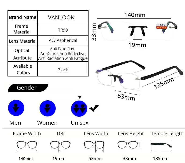 Очки для чтения с Чехол+ 1,00+ 1,50+ 2,00+ 2,50+ 3,00+ 3,50+ 4,00+ TR90 Oculos de Leitura без оправы мужские антибликовые