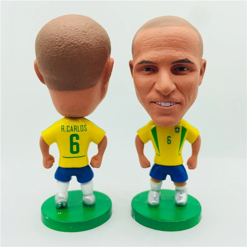 

Soccerwe Roberto Carlos Doll 2002 Brasil 6# National Team Yellow Kit Defender Figurine 2.6 Inches Height Resin