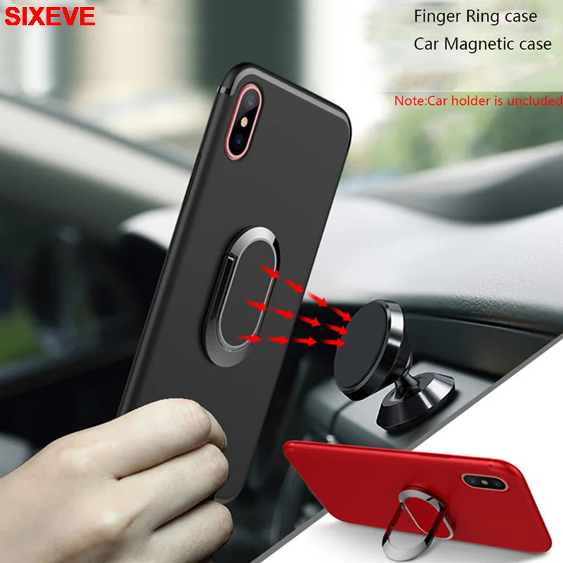 

Luxury Magnetic Rotating Bracket Silicone Case For iPhone X XS XR XS Max Soft TPU Casa For iPhone 8 7 6 6S Plus Cell Phone Cover