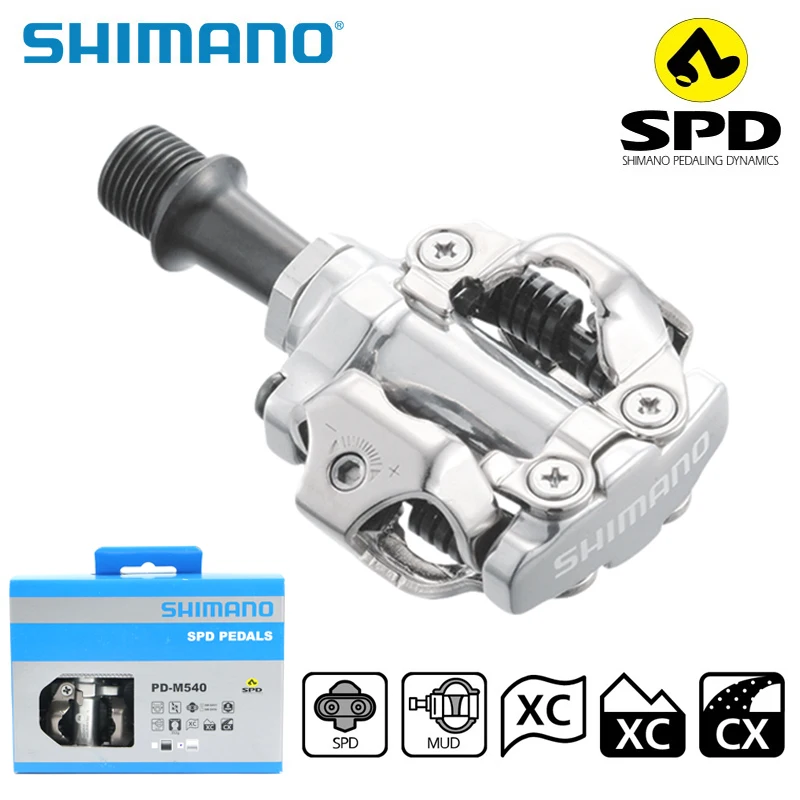 SHIMANO PD M540 хрома moly & Алюминий компактный MTB велосипед Велоспорт самозапирающийся