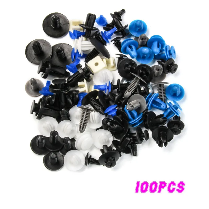 

100PCS 12 Types Car Bumper Interior Trim Door Panels Fender Screw Universal Clip Fastener Mixed Pin Rivet Automotive Clip