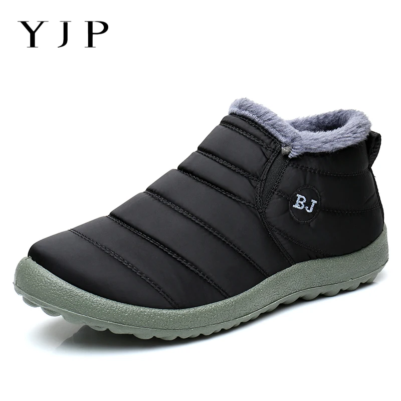 

YJP Snow Boots Women Shoes Waterproof Oxford Cloth Big Size Warm Short Plush Autumn Winter Ankle Boots For Women Slip On Botas