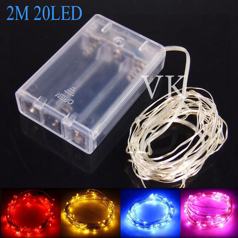led string lights battery powered 2m 20leds copper wire 4 led christmas lights wattage