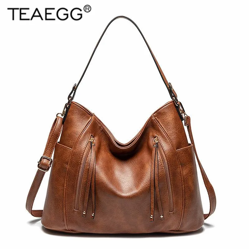 

TEAEGG Women Tote Bag Casual Hand Bags Big Capacity Woman Shoulder Bag Large Ladies Shopping Bags 2019 Vintage Black Totes
