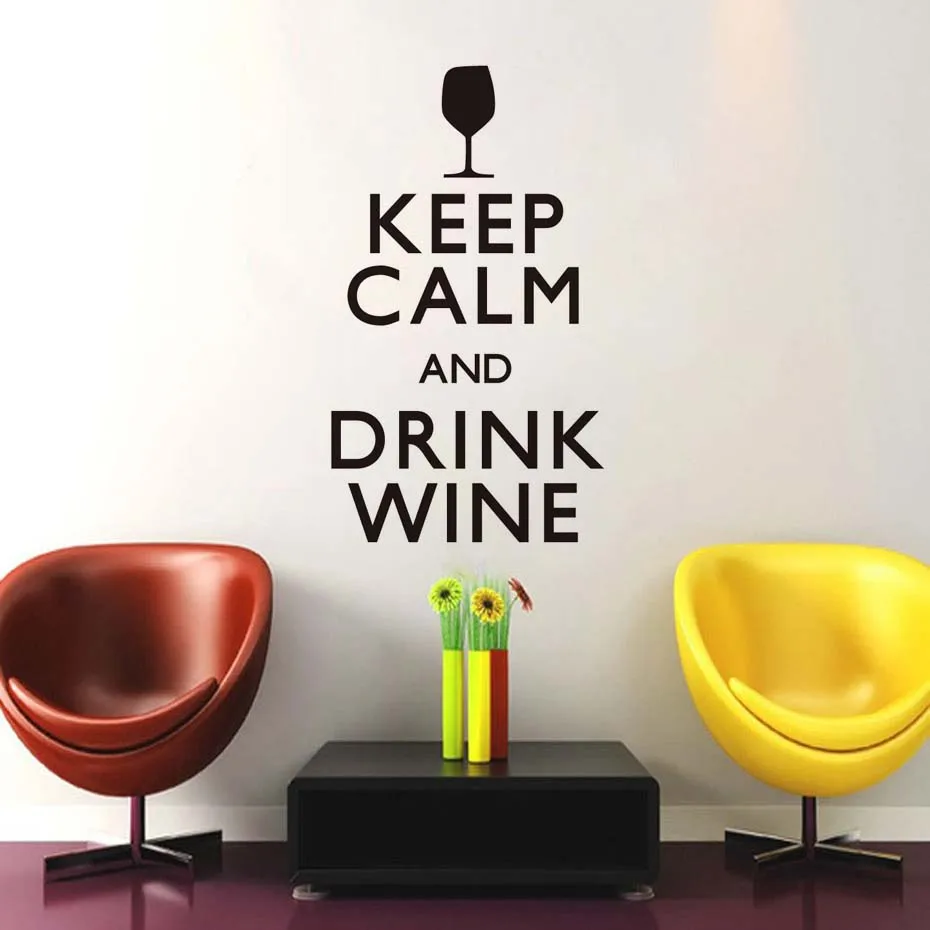 Keep Calm And Drink Wine Wall Stickers Quotes And Saying Home Decor