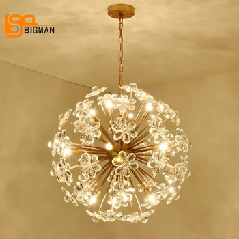 

brief design modern chandelier LED crystal lamp AC110V 220v lustre dinning room hanglamp