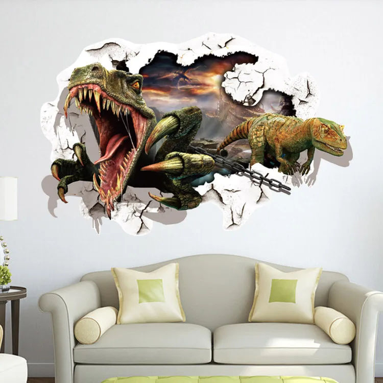 Hot 1pc Dinosaur Wall Through Stickers Bedroom Kids Room 1pc Dinosaur Wall Through Stickers Bedroom Kids Room Decorative Collages Removable Home Sticker 1998ws In From