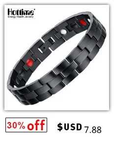 Hottime Health Energy Magnetic Ion Germanium Bracelet Men Pulseras Hombre Chain Link Stainless Steel Bracelet Bangle Women Men