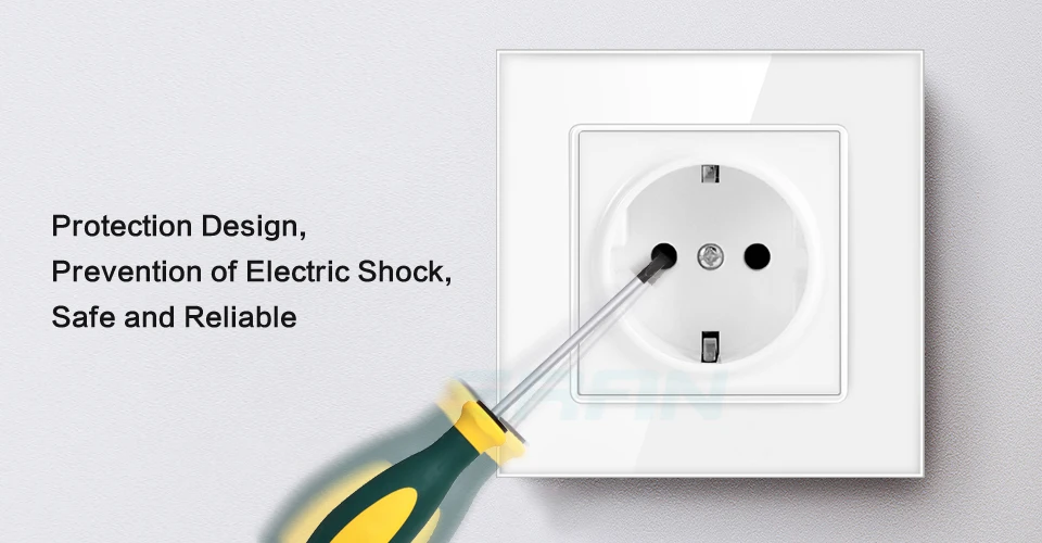 SRAN настенная розетка с заземлением, 16A стандарт ЕС электрическая розетка 86 мм* 86 мм белый кристалл стеклянная панель электрическая розетка