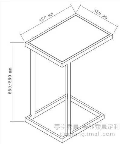 Stainless steel side table. Mobile toughened glass small tea table. The sofa side table Stainless steel side table. Mobile toughened glass small tea table. The sofa side table