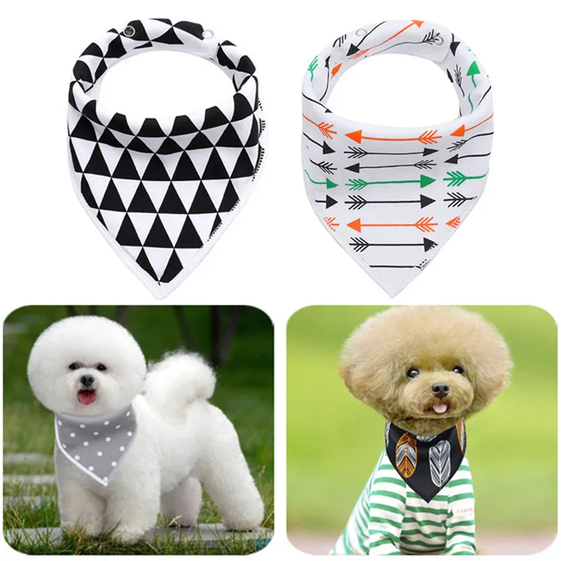4pcs Cool Style Pet Dog Scarf Collar Bandanas Tie Soft Cotton Pet Neck