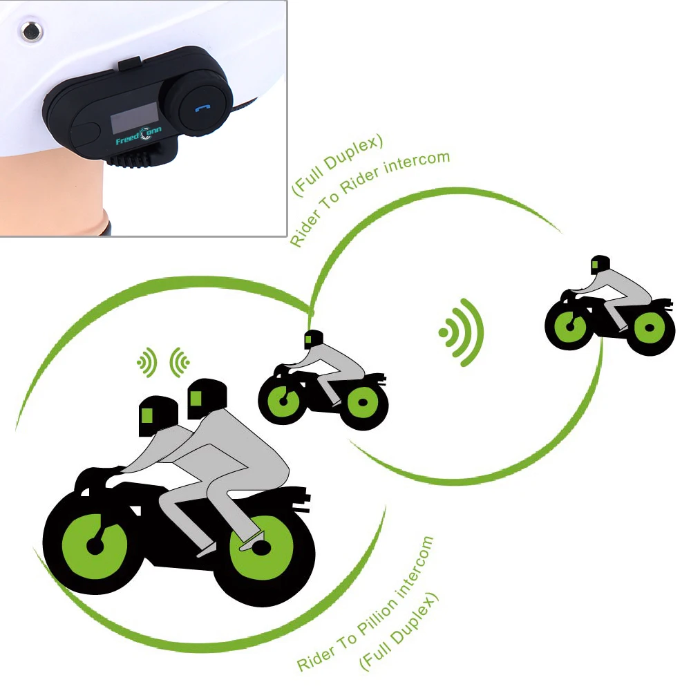 1 шт. TCOM-SC Bluetooth мотоциклетный шлем домофон гарнитура BT переговорные ЖК-экран FM радио мягкий микрофон для интегрального шлема