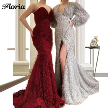 Русалка Дубай дизайн Формальные Вечерние платья с длинными красными серебристыми сексуальными турецкими выпускными платьями Robe De Soiree исламские кафтаны Новые