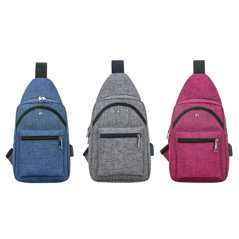 

Brand USB Charge Anti Theft Chest Pack Fashion Men Portable Waterproof Travel Organizer Sling Shoulder Bags Waist Packs Wallet