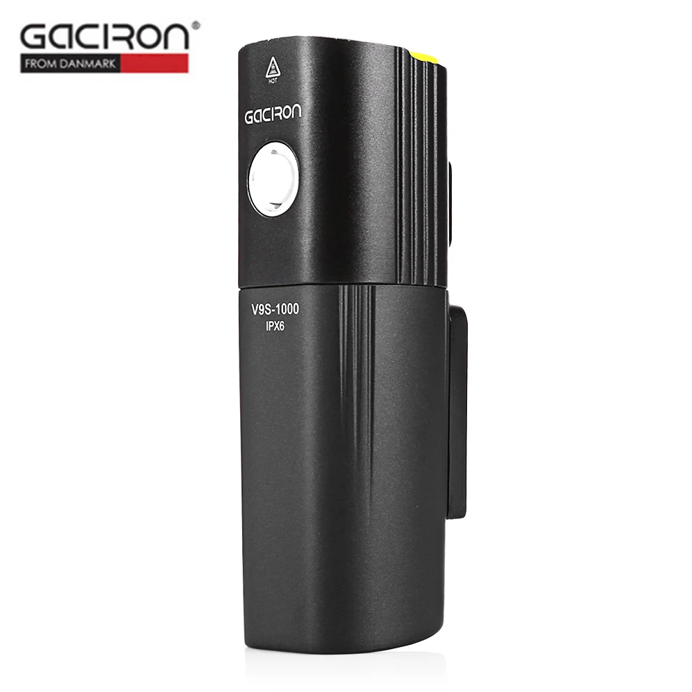 GACIRON V9S 1000 лм USB Перезаряжаемый светодиодный велосипедный фонарь передний