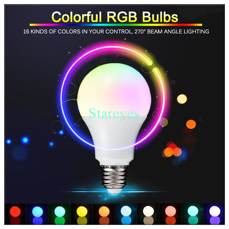 1 шт. E27 светодиодный 16 цветов RGBW меняющийся RGB+ Белый Волшебный светильник с регулируемой яркостью AC85-265V светодиодный шариковый светильник 3 Вт 5 Вт 10 Вт+ пульт дистанционного управления