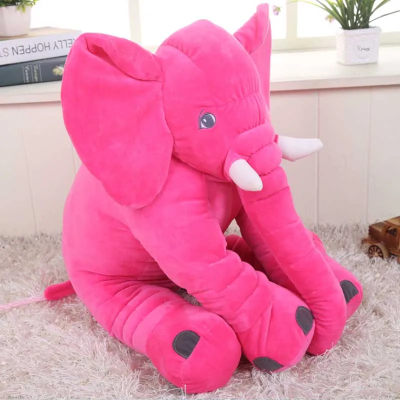 Подушка для шеи, мультяшная большая плюшевая игрушка-слон для детей, Спящая сплошная разноцветные подушки, кукла-Слон, детская подушка в подарок на день рождения - Цвет: Rose