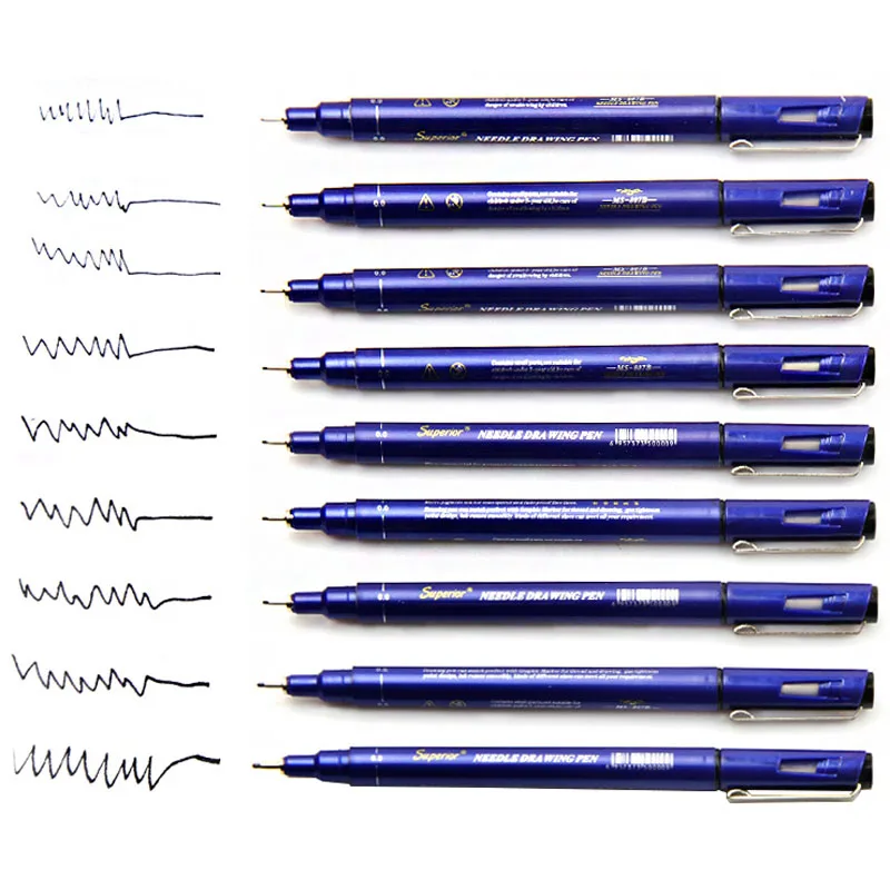 

superior pigma micron black pigment fine liner graffiti art pen Water Based fineliner Sketch Markers manga technical drawing set