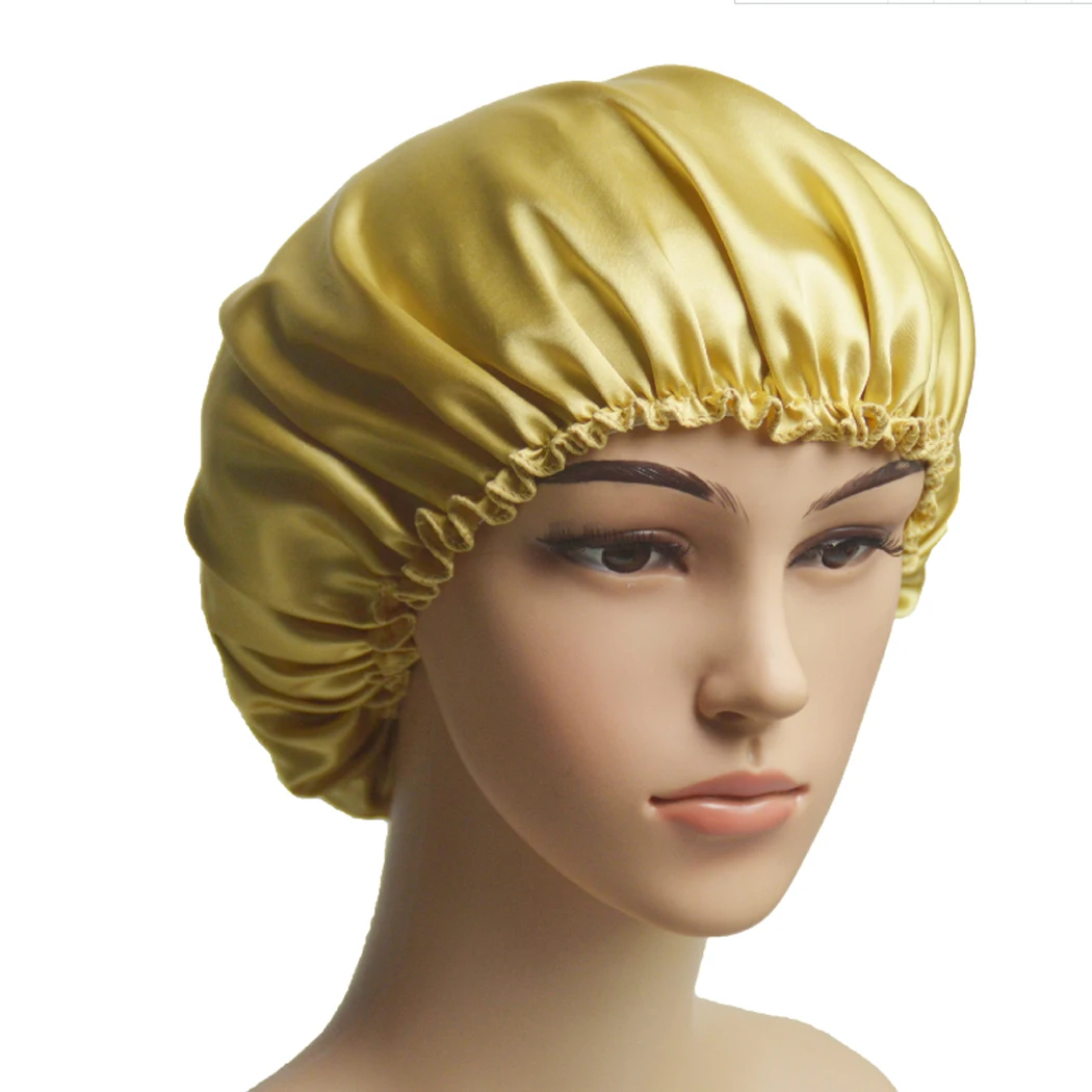 Women Wide Band Satin Silk Cap Comfortable Night Sleep Cap