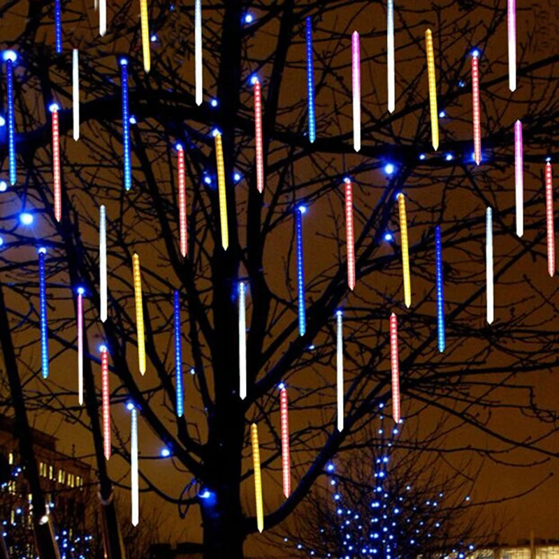8 шт./компл. метеоритный дождь трубки светодиодный Рождественская елка светильник свадебный сад Xmas шнура светильник на открытом воздухе праздничный светильник ing гирлянда